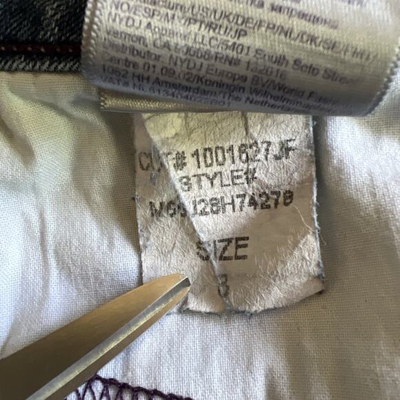 NYDJ Jeans Size 8 Blue Skinny Ankle Lift Tuck Tech Bling Embroidered Pockets - Picture 8 of 12